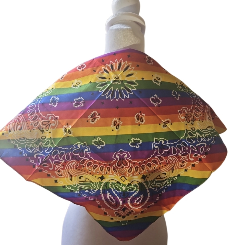 Bandana Hair Accessories Rainbow multicolored LGBTQIA+ Pride Square shaped - Picture 7 of 17